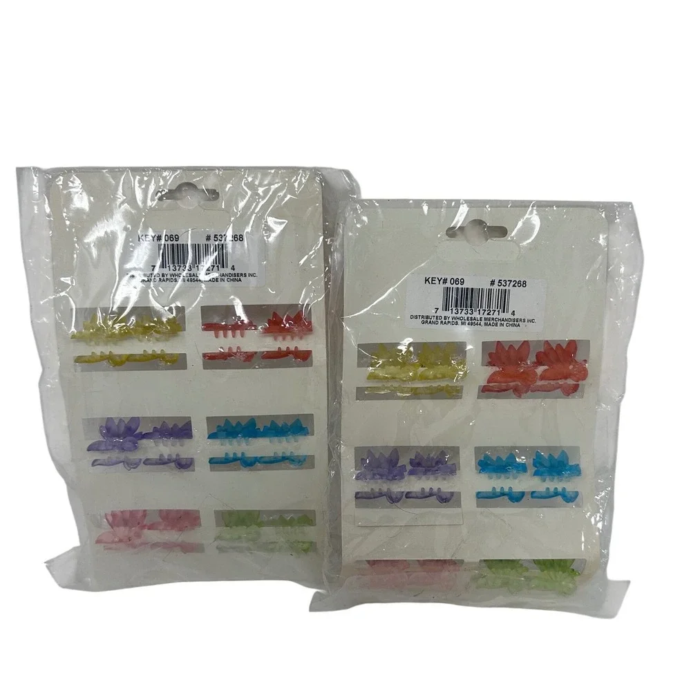 Vintage 90s Beauty‎ Magic Mini Butterfly Hair Claw Clips 2 Packs 24 Total NOS